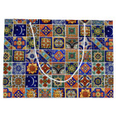 タラベラタイルサンタフェ南西スタイル カラフル ラージペーパーバッグ (裏面)