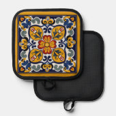 タラベラタイルシエテ 鍋敷き (正面/裏面)