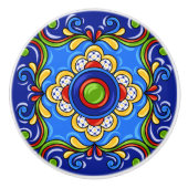 タラベラタイルバージョン2セラミック引き出しノブ セラミックノブ (正面)