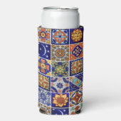 タラベラタイルパーソナライズ文字南西スタイル スリム缶クーラー (Seltzer正面)
