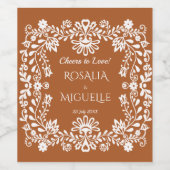 タラベラテラコッタメキシコ結婚式の引き出物カスタム ワインラベル (シングルラベル)