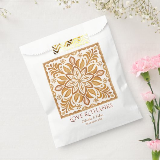 タラベラテラコッタヴィンテージメキシコ結婚式の引き出物 フェイバーバッグ (封をした状態)