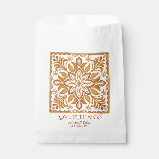 タラベラテラコッタヴィンテージメキシコ結婚式の引き出物 フェイバーバッグ (正面)