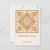 タラベラテラコッタヴィンテージメキシ結婚コの サンキューカード (正面)