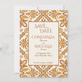 タラベラテラコッタヴィンテージメキシ結婚コの セーブザデート (正面)