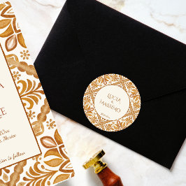 タラベラテラコッタヴィンテージメキシ結婚コの ラウンドシール