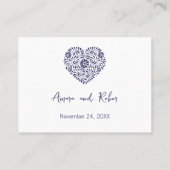 タラベラハートエンクロージャカード 名刺 (裏面)