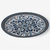 タラベラブルーとブラウン ペーパープレート (アングル)