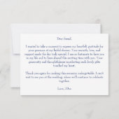 タラベラブルーのシノワズリーレモン ブライダルシャワー サンキューカード (裏面)