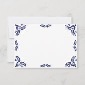 タラベラブルーの花柄ミニマリストスペインの結婚式 サンキューカード (裏面)