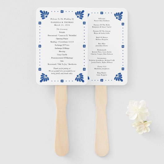 タラベラメキシコ結婚式 プログラムファン ハンドファン (正面&裏面)