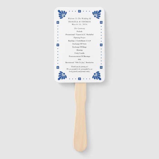 タラベラメキシコ結婚式 プログラムファン ハンドファン (正面)