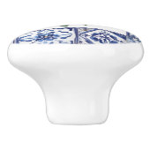 タラベラレモン – 青と白地中海の セラミックノブ (側面)