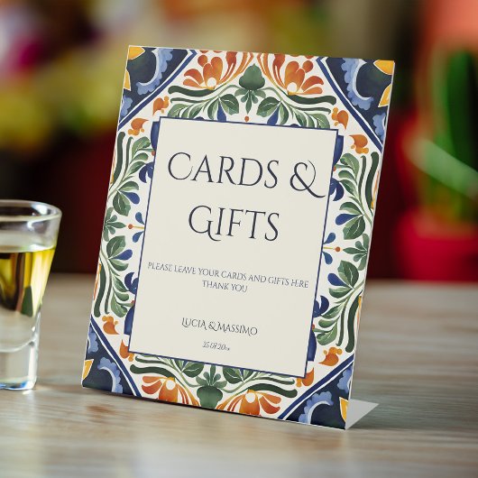 タラベラヴィンテージメキシコの結婚式の贈り物 台座サイン