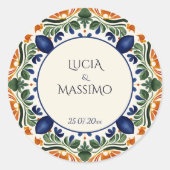 タラベラヴィンテージメキシ結婚コグラム印刷 ラウンドシール (正面)