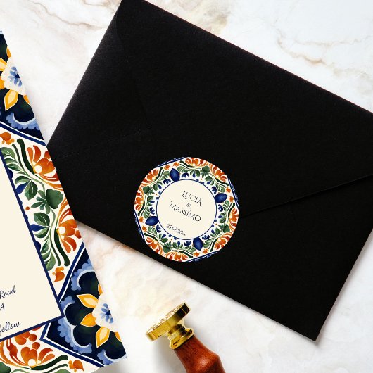 タラベラヴィンテージメキシ結婚コグラム印刷 ラウンドシール