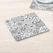 タラベラ刺激を受けたなパターン スクエアペーパーコースター (アングル)