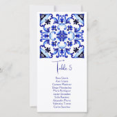 タラベラ東衛城の青いタイルのヴィンテージテーブル番号 (正面)