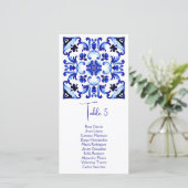 タラベラ東衛城の青いタイルのヴィンテージテーブル番号 (スタンド正面)