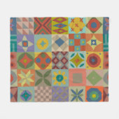 タラベラ模様。インディアンパッチワーク。トルコ語の名前 フリースブランケット (正面(横))