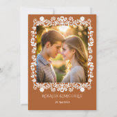 タラベラ焼きのテラコッタ メキシコの結婚式の写真 セーブザデート (裏面)