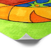 タラベラ花瓶の虹彩を持つ猫 ポスター (角)