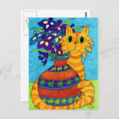 タラベラ花瓶の虹彩を持つ猫 ポストカード (正面/裏面)