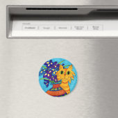 タラベラ花瓶の虹彩を持つ猫 マグネット (インサイチュ (食洗機))