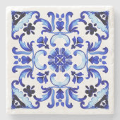 タラベラ青いタイルのメキシコのブライダルシャワーの好意 ストーンコースター (正面)