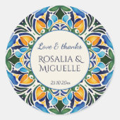 タラベラ・アズレジョ・ブルーヴィンテージ・メキシコの好意 ラウンドシール (正面)