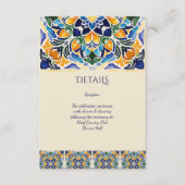 タラベラ・アズレジョ・ブルー結婚・タイル・メキシコ詳細 エンクロージャーカード (正面)