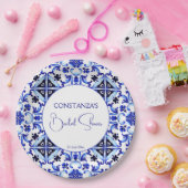 タラベラ・アズレジョ・ブルー・タイル・メキシコブライダルシャワー ペーパープレート (パーティー)