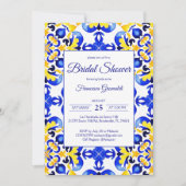 タラベラ・アズレジョ・ブルー・タイル・メキシコブライダルシャワー 招待状 (正面)