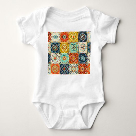 タラベラ、アズレホス、トルコのモザイク壁紙。 ベビーボディスーツ (正面)