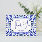 タラベラ アズレホ ブルータイル メキシカン ブライズシャワー サンキューカード (スタンド正面)