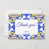 タラベラ アズレホ 青いタイル メキシコの結婚前お祝い サンキューカード (正面)