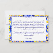 タラベラ アズレホ 青いタイル メキシコの結婚前お祝い サンキューカード (裏面)