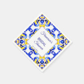 タラベラ アズレホ 青いタイル メキシコの結婚前お祝い スタンダードカクテルナプキン (角)