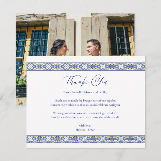 タラベラ スペイン メキシコ 結婚式 フォト サンクス サンキューカード (正面/裏面)