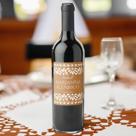 タラベラ・テラコッタメキシカンモノグラムのフィエスタ ワインラベル