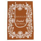 タラベラ・テラコッタメキシコブライダルシャワー賛成 ミディアムペーパーバッグ (裏面)