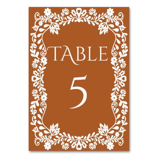 タラベラ・テラコッタメキシ結婚コの テーブルナンバー (正面)