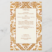 タラベラ・テラコッタヴィンテージメ結婚キシカンのメニュー (裏面)