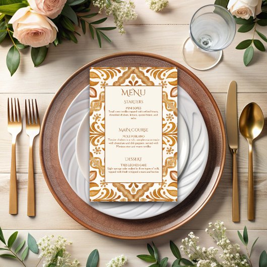 タラベラ・テラコッタヴィンテージメ結婚キシカンのメニュー