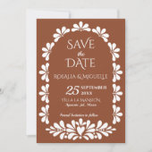 タラベラ・テラコッタ・ボホアルメキシ結婚コの セーブザデート (正面)