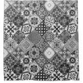 タラベラ・トレス ブラック・ホワイト・グレイ シャワーカーテン (正面)