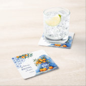 タラベラ・ブルー・シトラスブライダルシャワーの好意 スクエアペーパーコースター (インサイチュ)