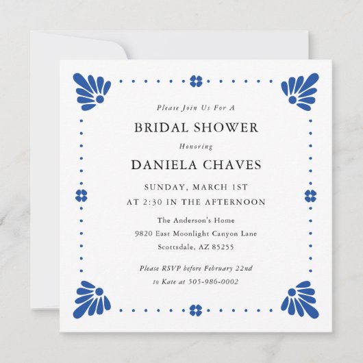 タラベラ・メキシコのブライダルシャワー招待 招待状 (正面)