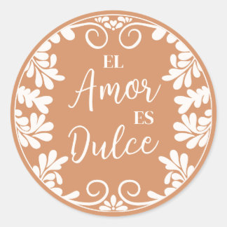 タラベラ メキシコの結婚式 El Amor Es Dulce カップケーキ ラウンドシール