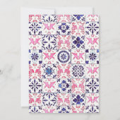 タラベラ・ロブバード・ピンク・ブルー・メキシコの結婚式 招待状 (裏面)